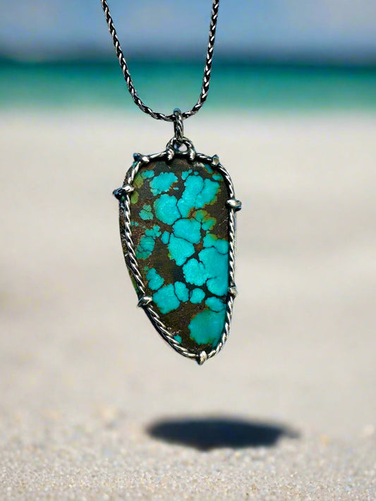 Turquoise & Argentium Silver Pendant