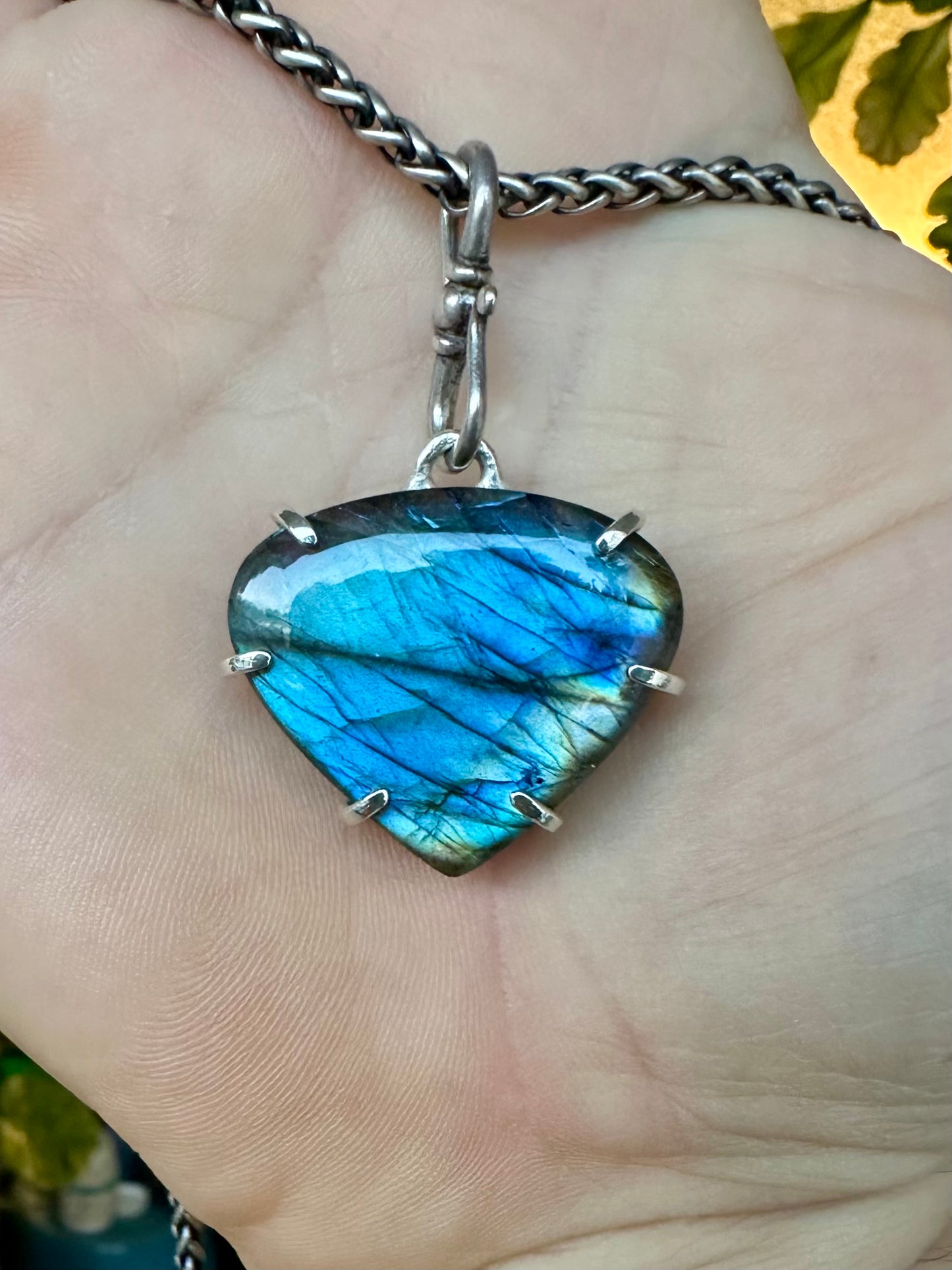 Labradorite & Argentium Silver Pendant
