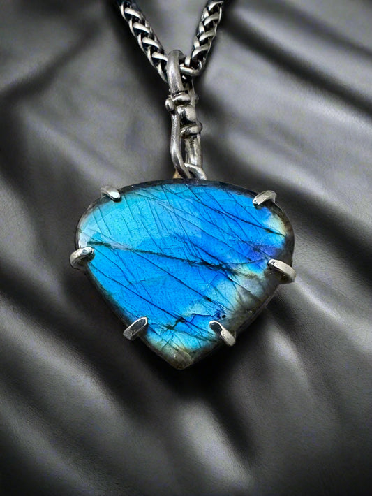 Labradorite & Argentium Silver Pendant