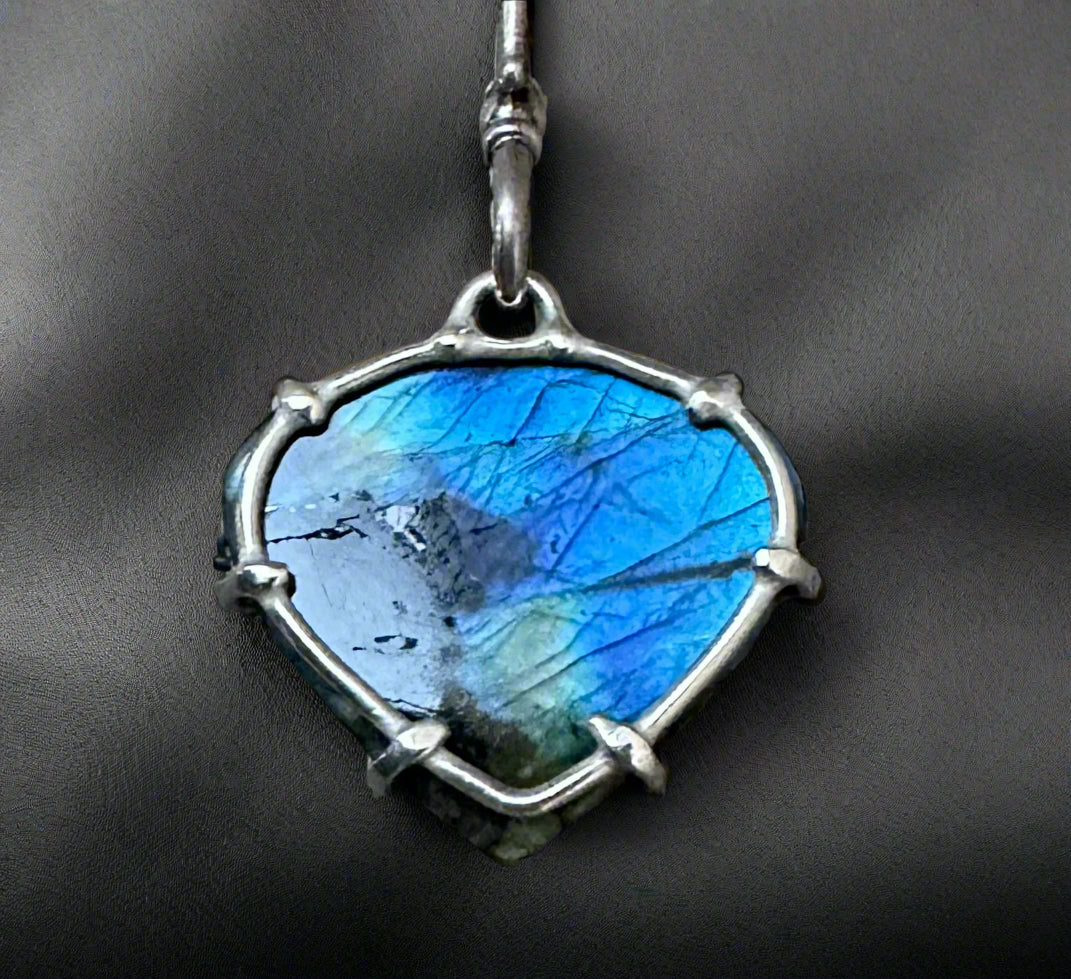 Labradorite & Argentium Silver Pendant